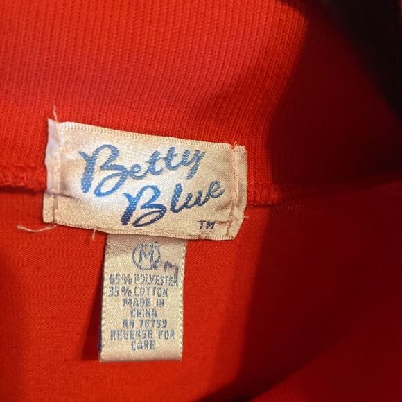 Vintage Betty Blue Long Sleeve Turtleneck Button Down Shirt - Picture 3 of 4